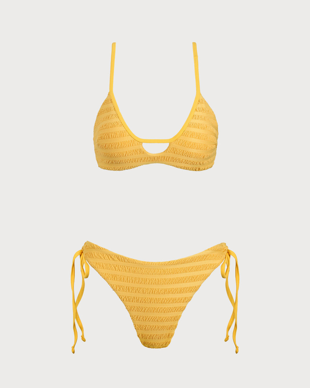 Sueña™ Sarı Dokulu Dantelli Bikini Takımı