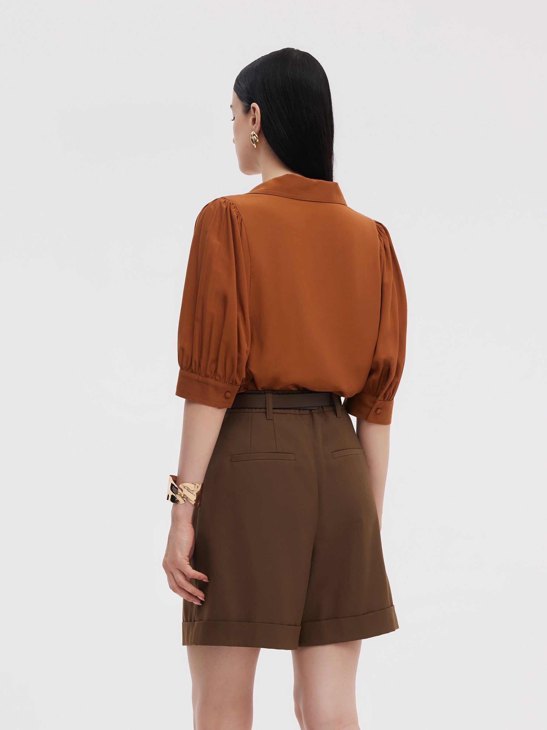 Tencel Asetat Karışımlı Kadın Bol Gömlek