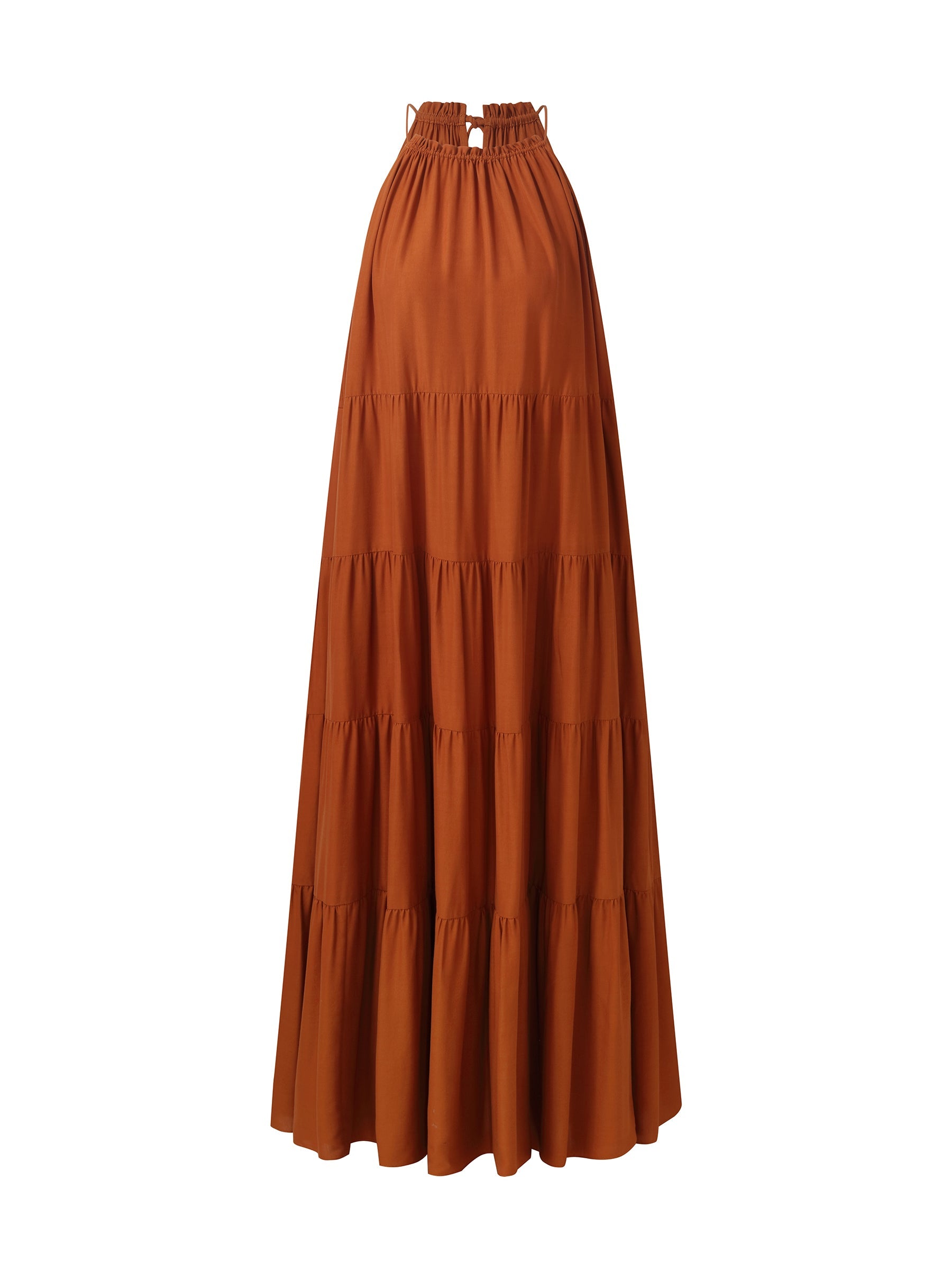 Tencel Asetat Karışımlı Kadın Askılı Uzun Elbise