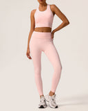 Sueña™ Pembe Yuvarlak Yaka Yoga Atleti - Hafif Destekli
