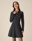 Sueña™ Gri Piliseli Kazak Mini Elbise