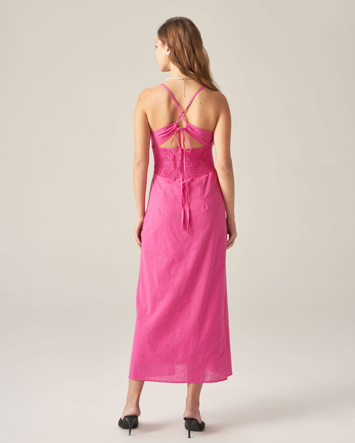 Sueña™ Kırmızı Dantelli Sırtı Açık Slip Midi Elbise
