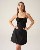 Sueña™ Siyah Dantelli Slip Mini Elbise