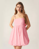 Sueña™ Pembe Fiyonklu Dantelli Slip Mini Elbise