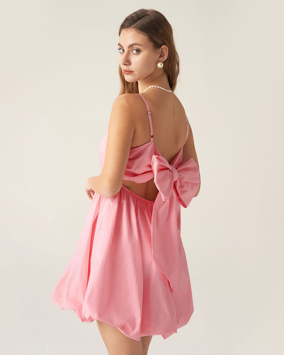 Sueña™ Pembe Fiyonklu Dantelli Slip Mini Elbise