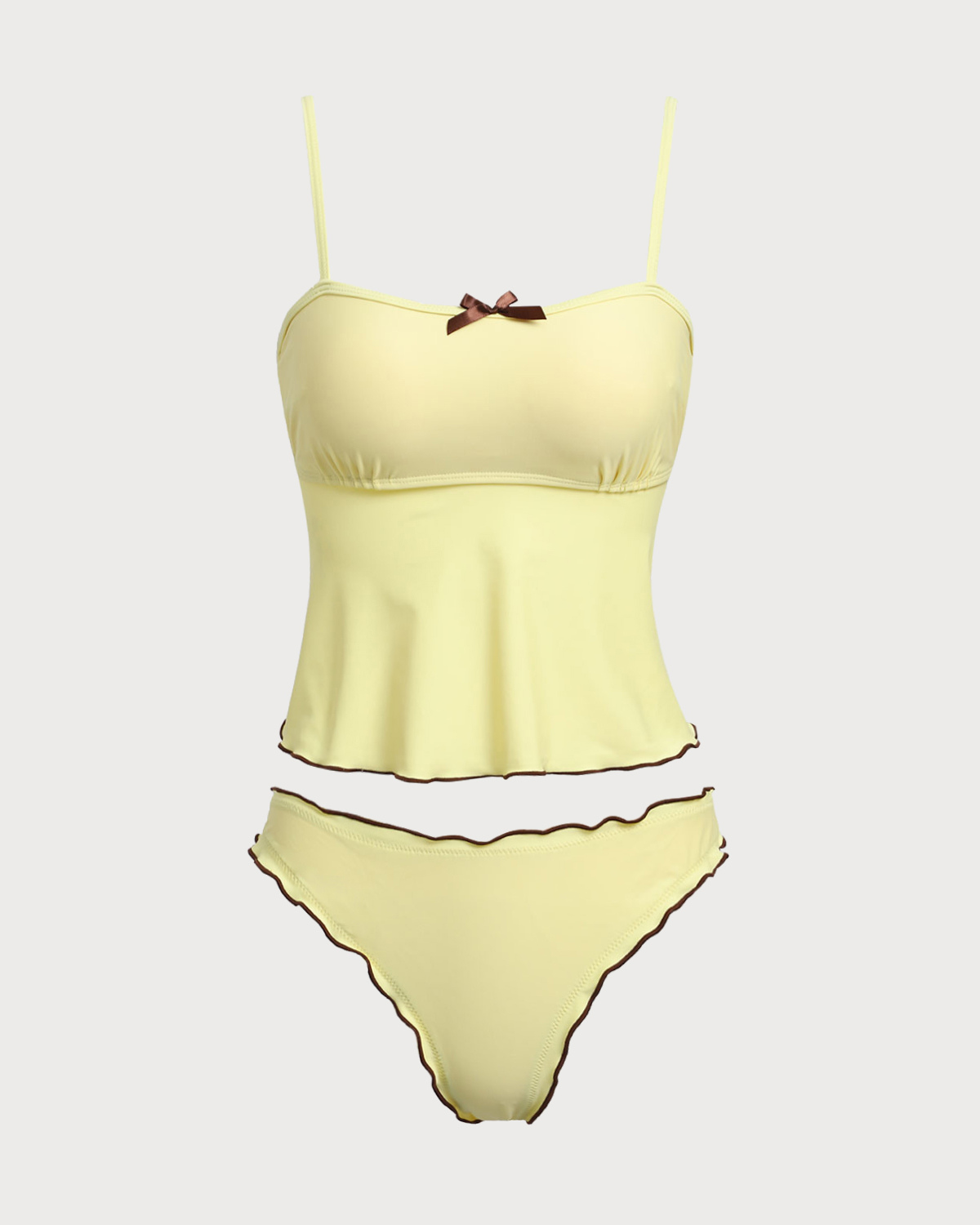 Sueña™ Sarı Kontrastlı Tankini Mayo