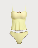 Sueña™ Sarı Kontrastlı Tankini Mayo
