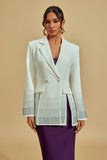 Beyaz Süslemeli Blazer