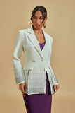 Beyaz Süslemeli Blazer