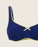 Sueña™ Mavi Dantelli Kontrast Balenli Bikini Takımı