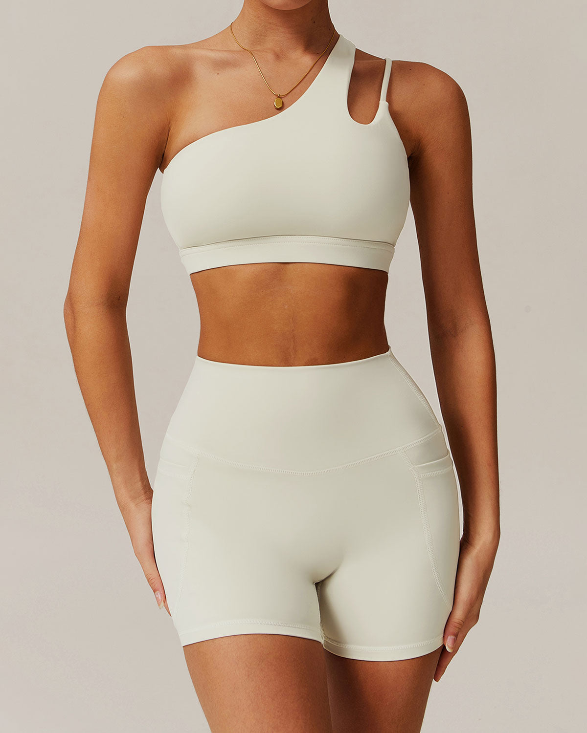 Sueña™ Kayısı Kısa Tek Omuz Yoga Cami Üstü