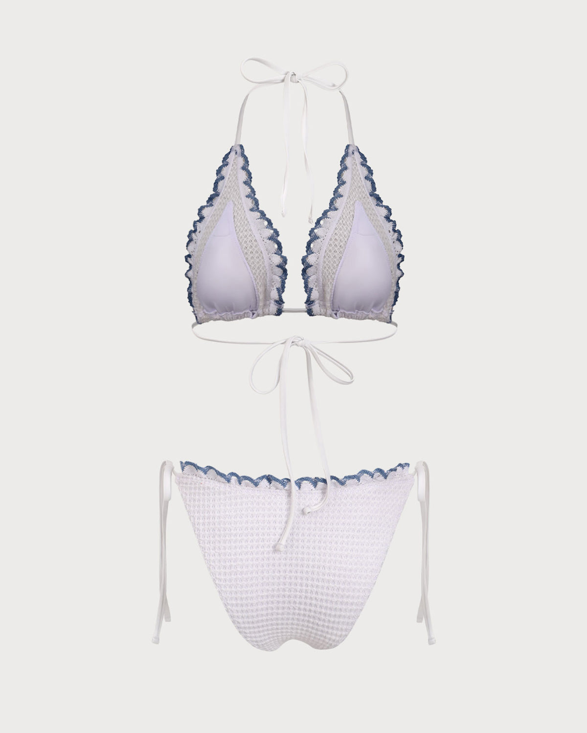 Sueña™ Beyaz Kontrast Dantel Bikini Takımı