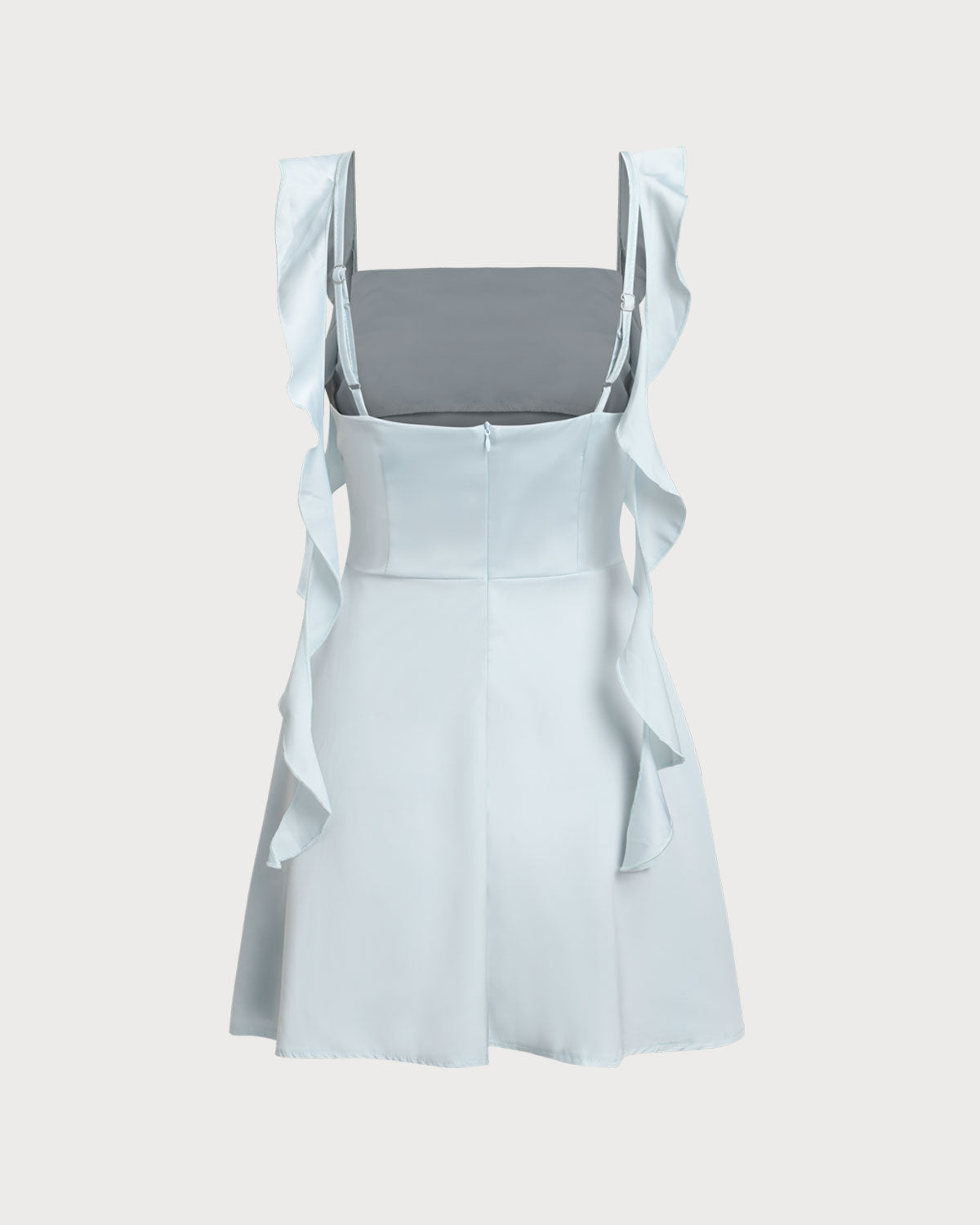 Sueña™ Mavi Kare Yaka Slip Mini Elbise