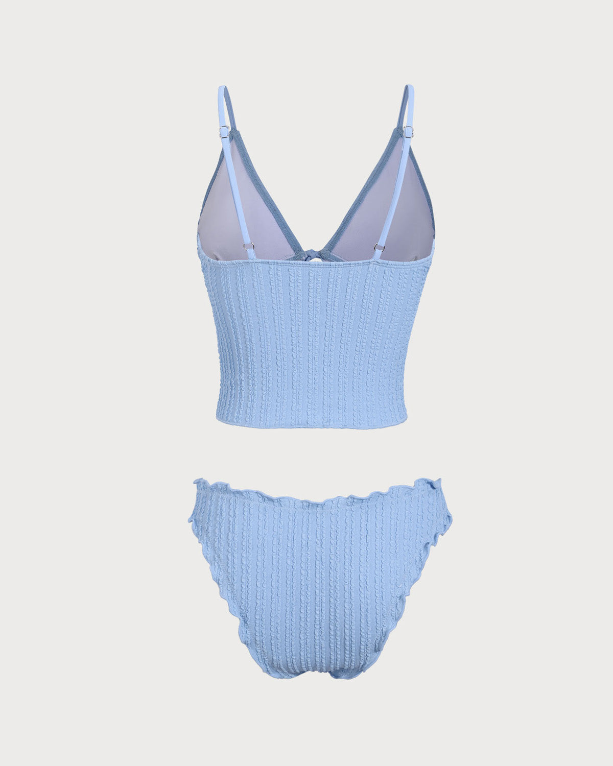 Sueña™ Mavi Jakarlı Önden Bağlamalı Tankini Mayo