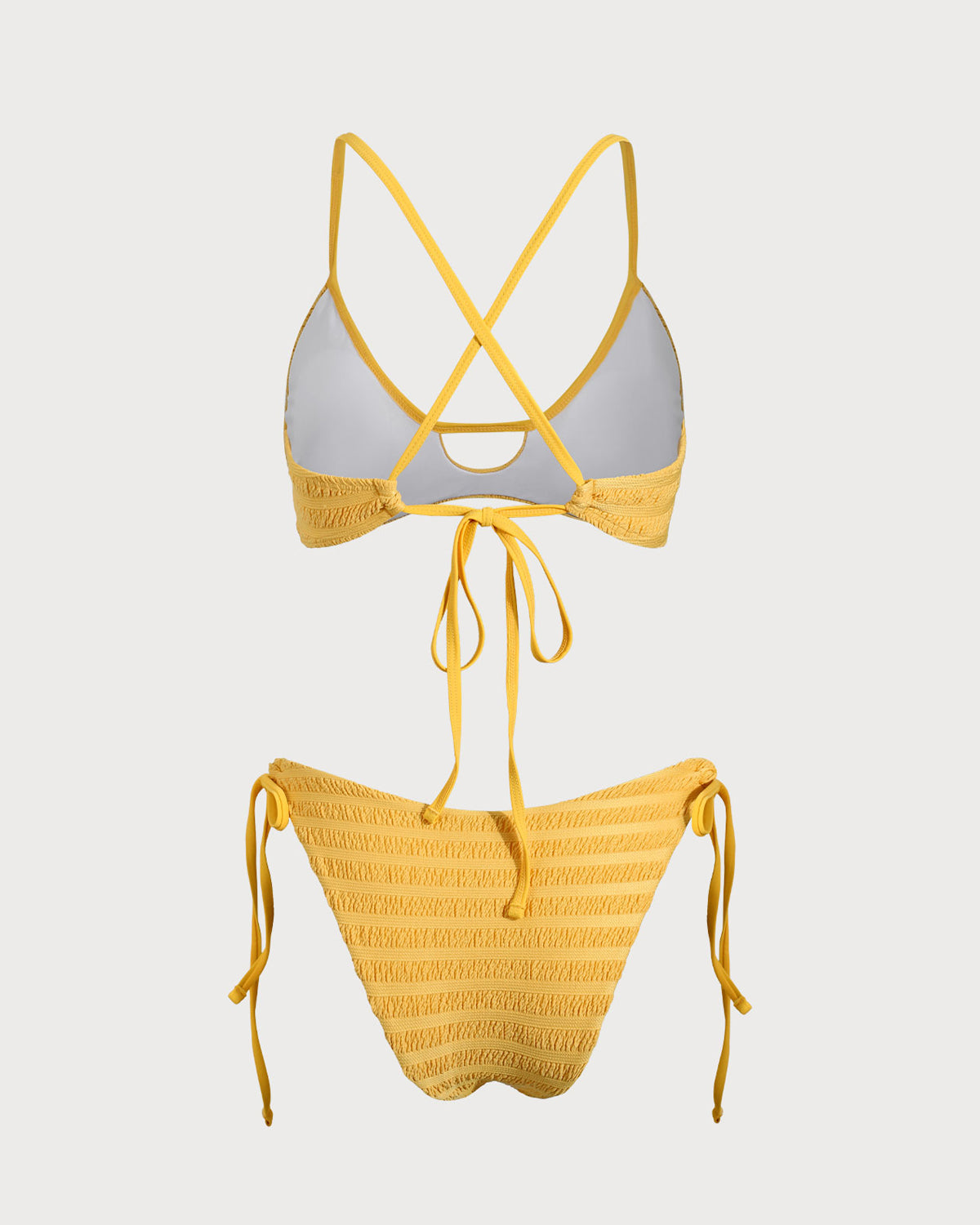 Sueña™ Sarı Dokulu Dantelli Bikini Takımı