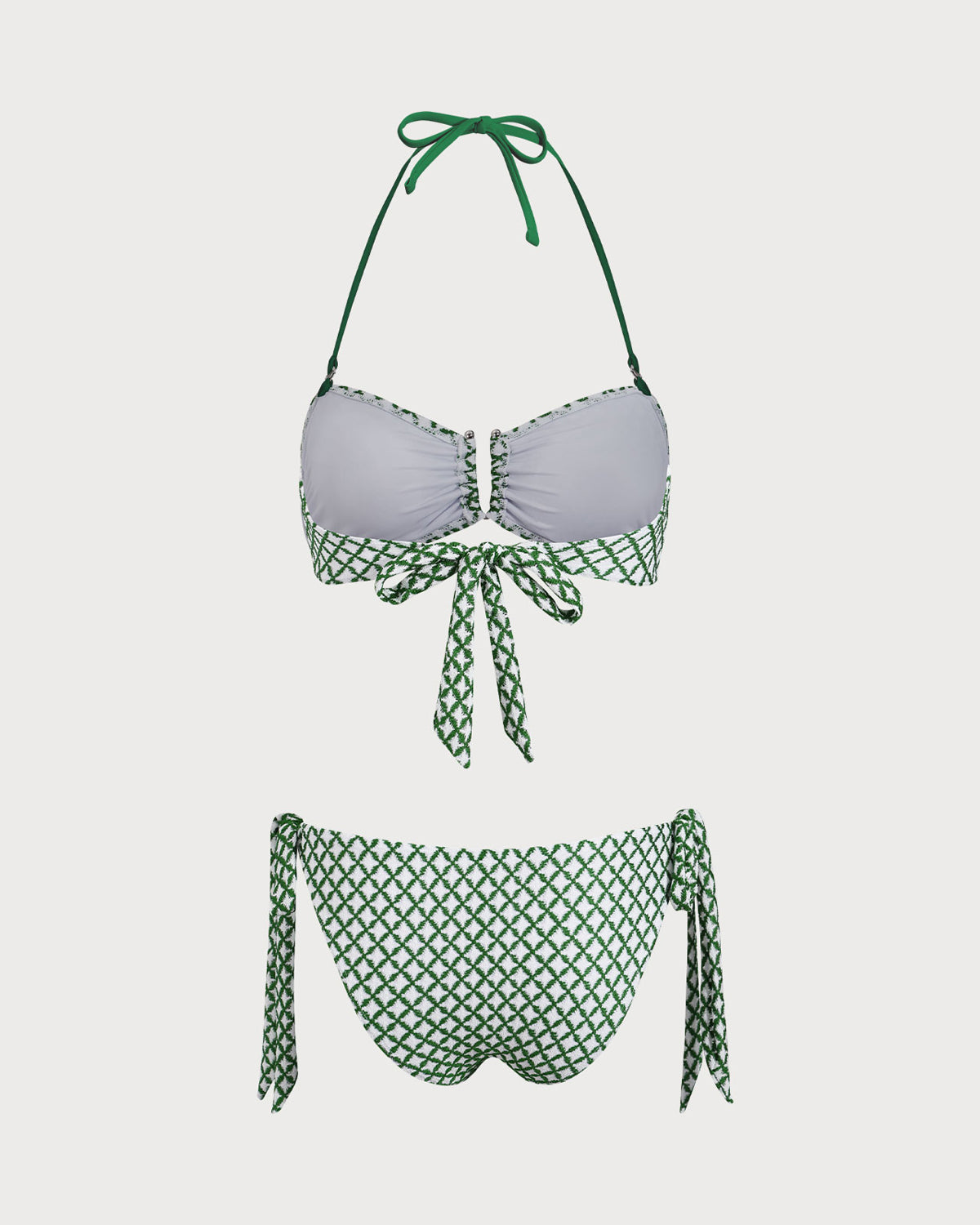 Sueña™ Yeşil Ekose Kontrast Bikini Takımı