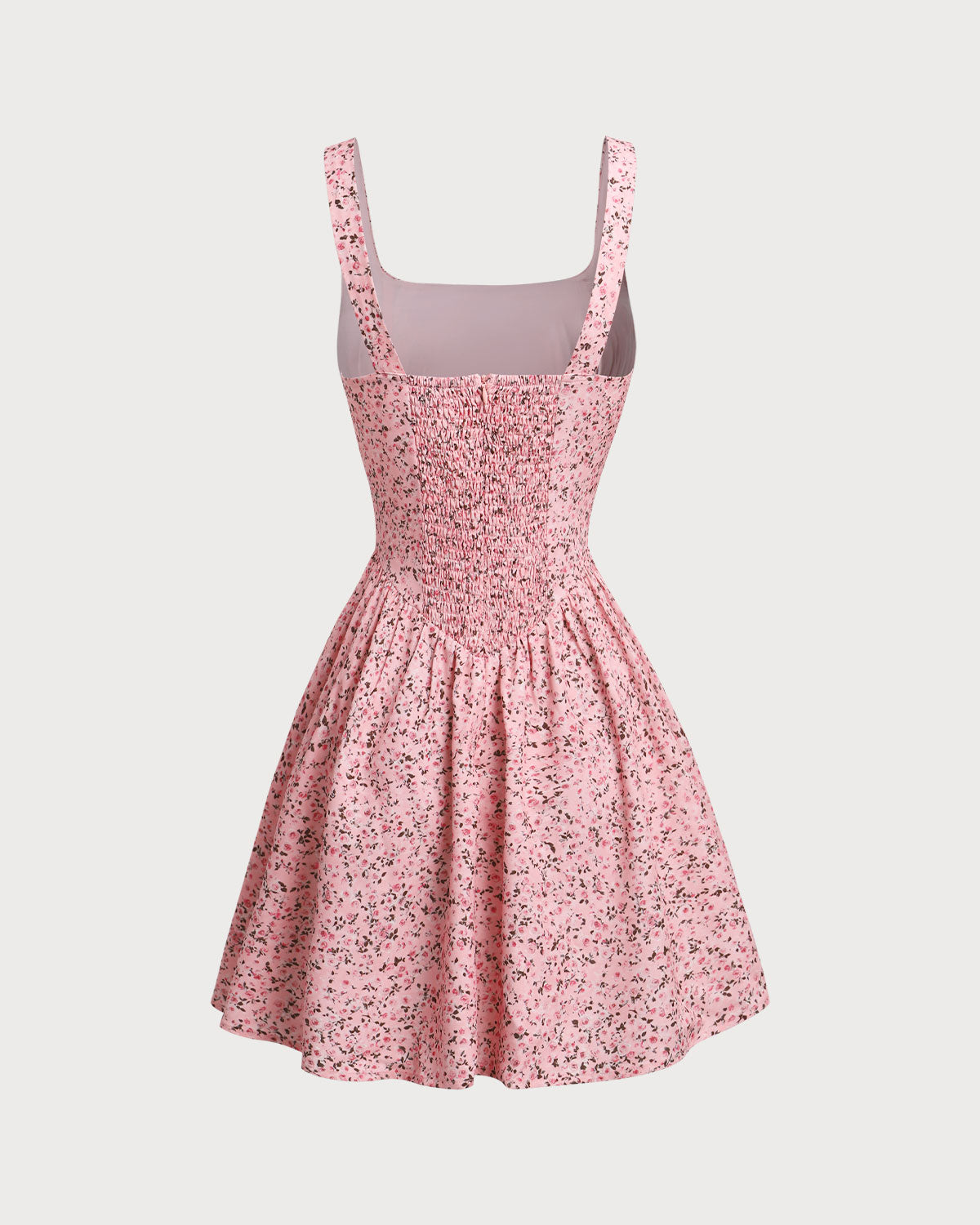 Sueña™ Pembe Çiçekli Dantelli Korse Slip Mini Elbise