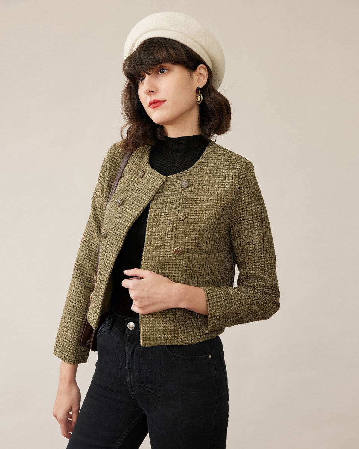 Sueña™ Vintage Katı Tüvit Ceket