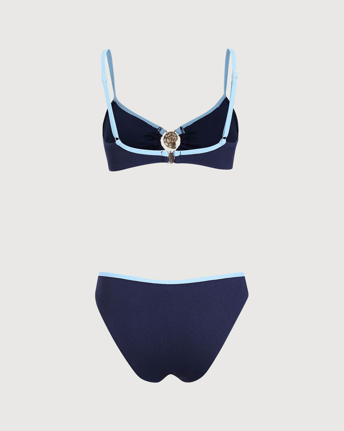Sueña™ Mavi Kontrast Dokulu Bikini Takımı