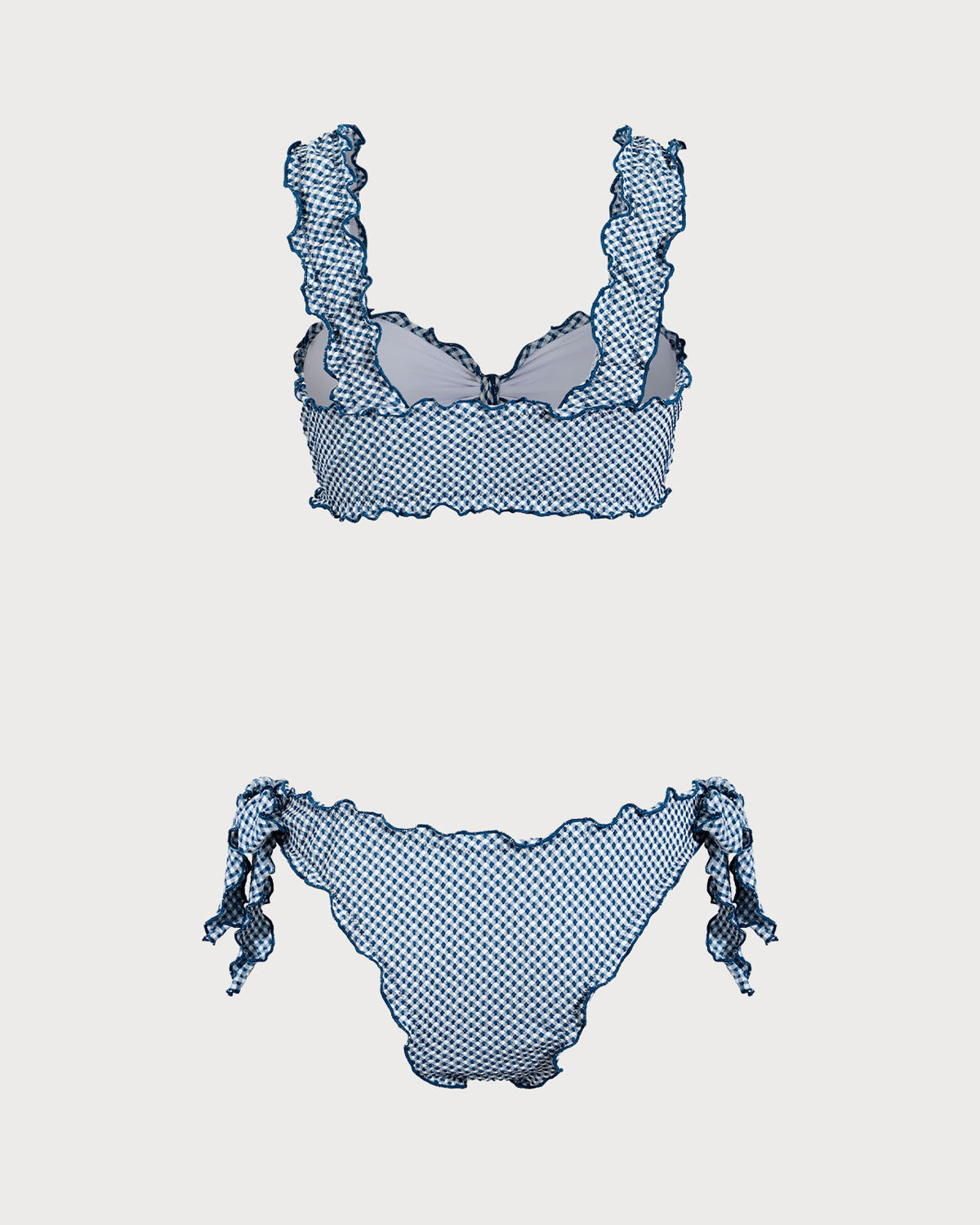 Sueña™ Mavi Ekose Düğümlü Bikini Takımı