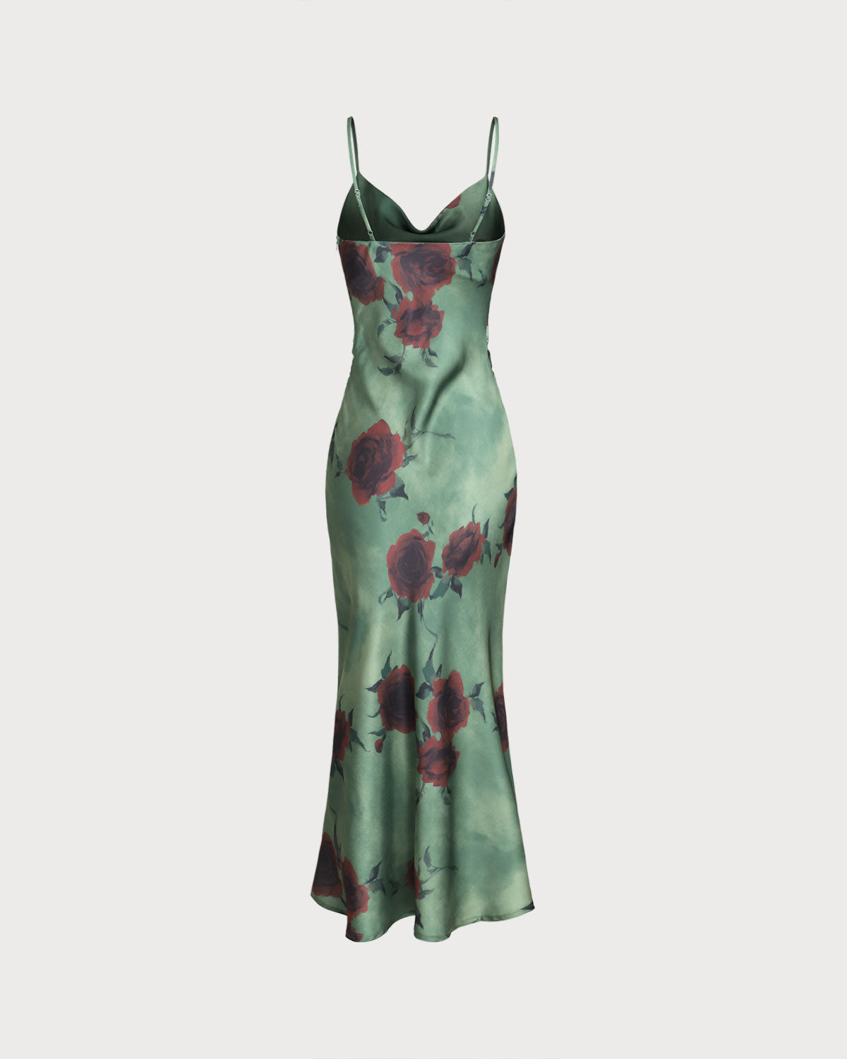 Sueña™ Yeşil Çiçekli Slip Midi Elbise