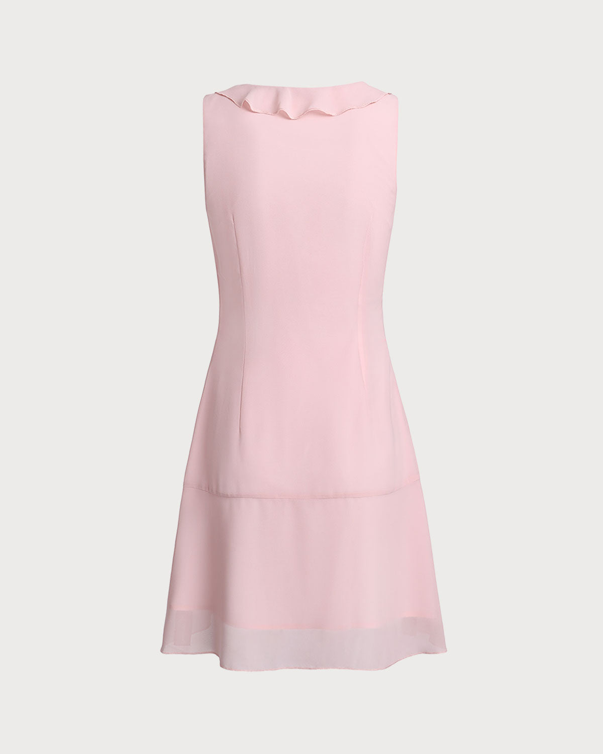 Sueña Pembe Fırfırlı Kolsuz Mini Elbise