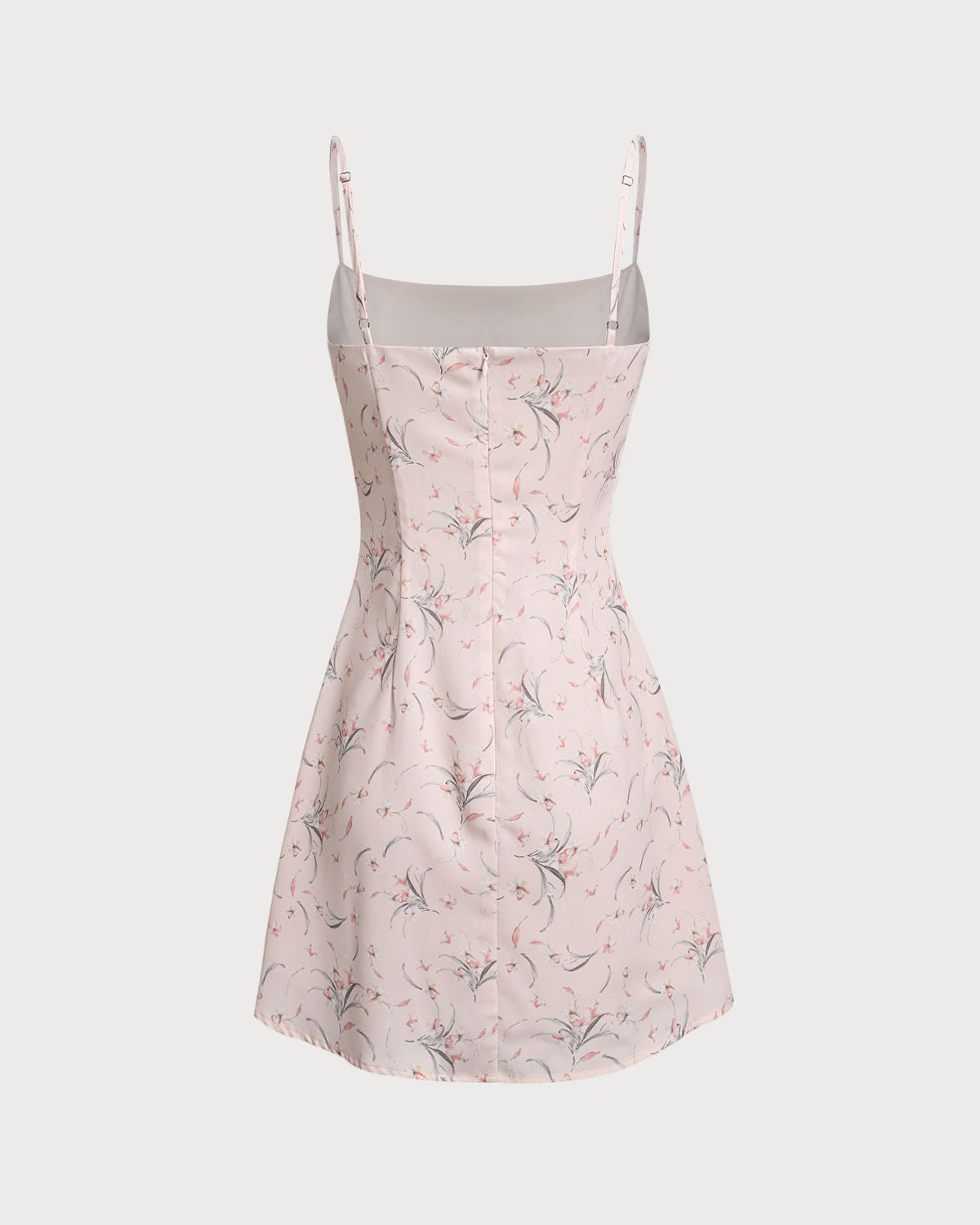 Sueña™ Pembe Çiçekli A Kesim Slip Mini Elbise