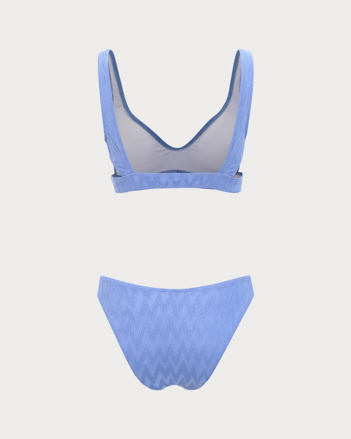 Sueña™ Mavi Dokulu Yuvarlak Yaka Bikini Takımı
