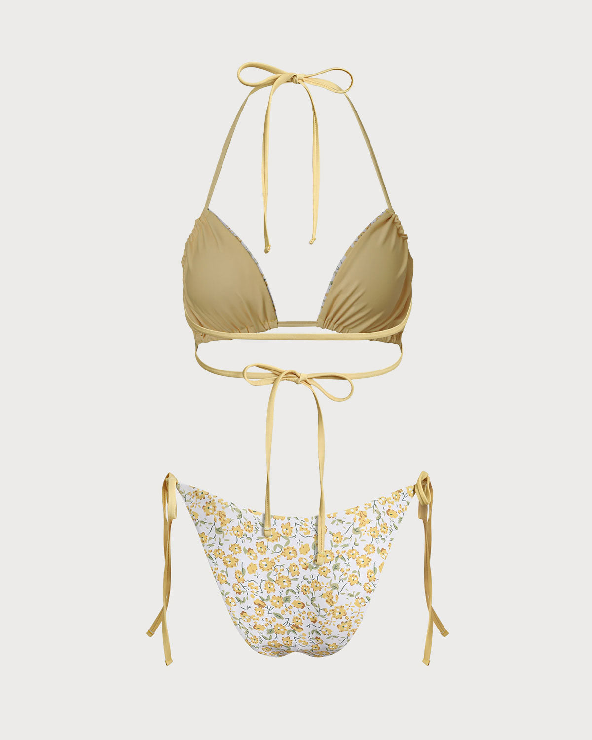 Sueña™ Sarı Çiçekli Üçgen Bikini Takımı