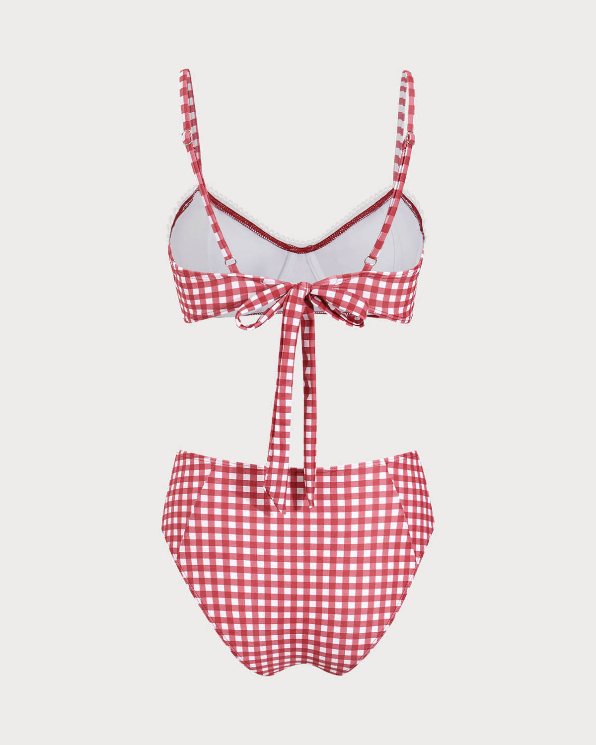 Sueña Kırmızı Ekose Arkadan Bağlamalı Bikini Seti