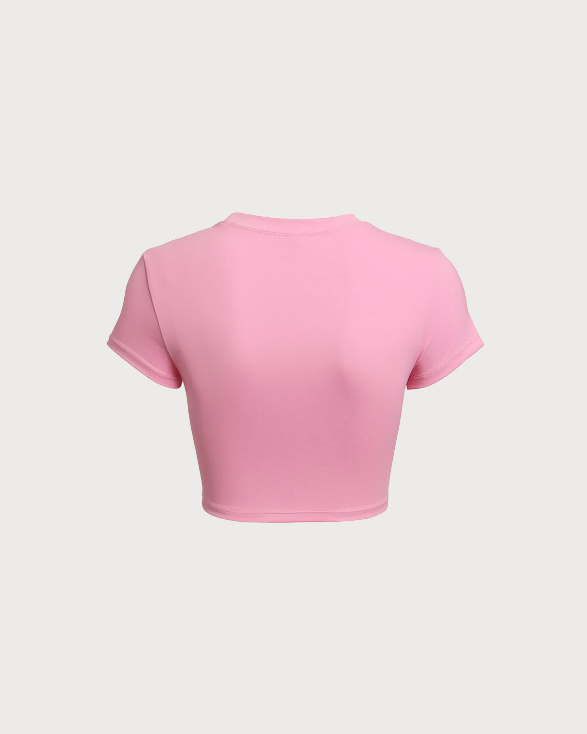 Sueña™ Pembe Yuvarlak Yaka Kısa Kollu Yoga Üstü - Hafif Destek