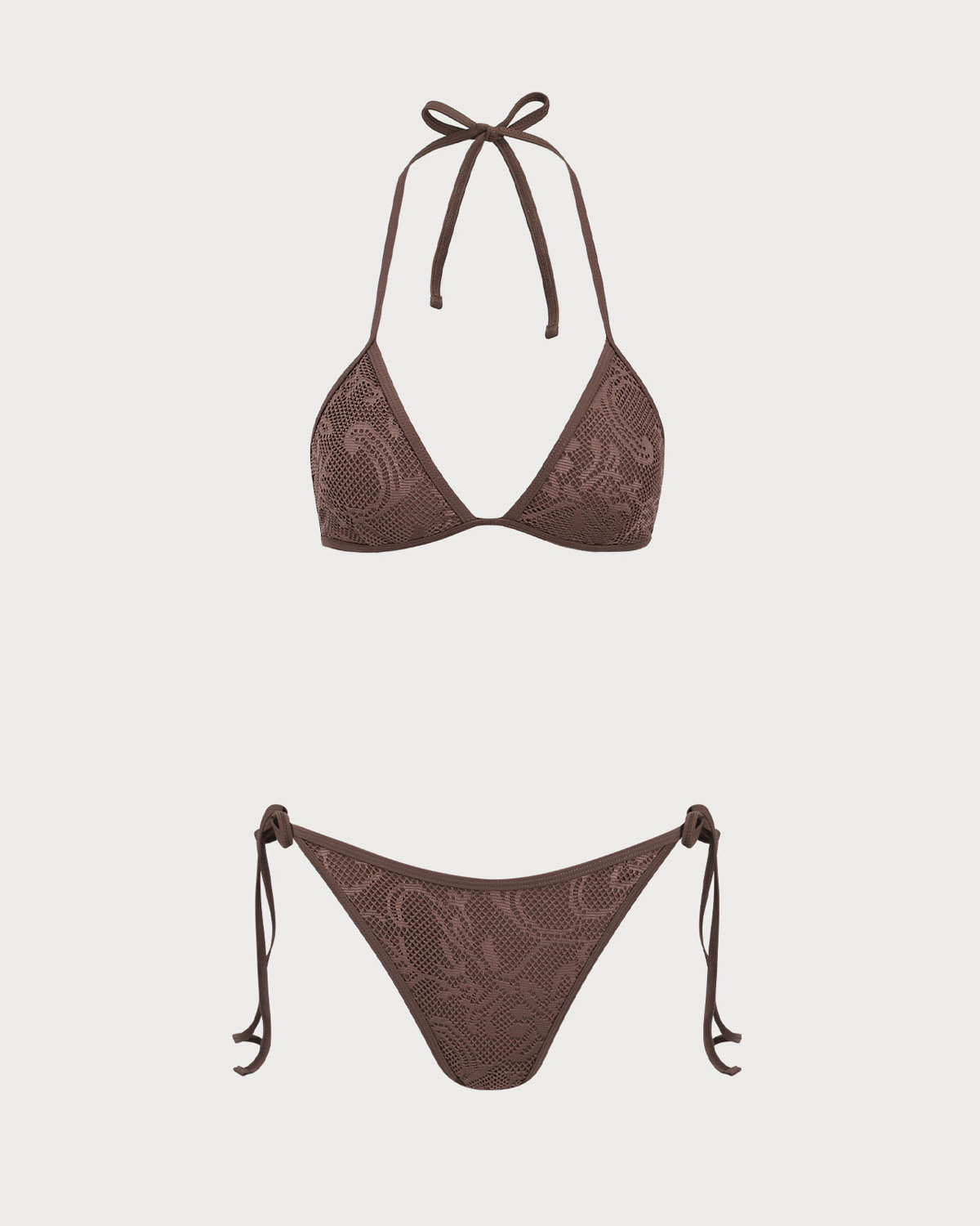 Sueña™ Kahverengi File Bikini Üçlü Takım