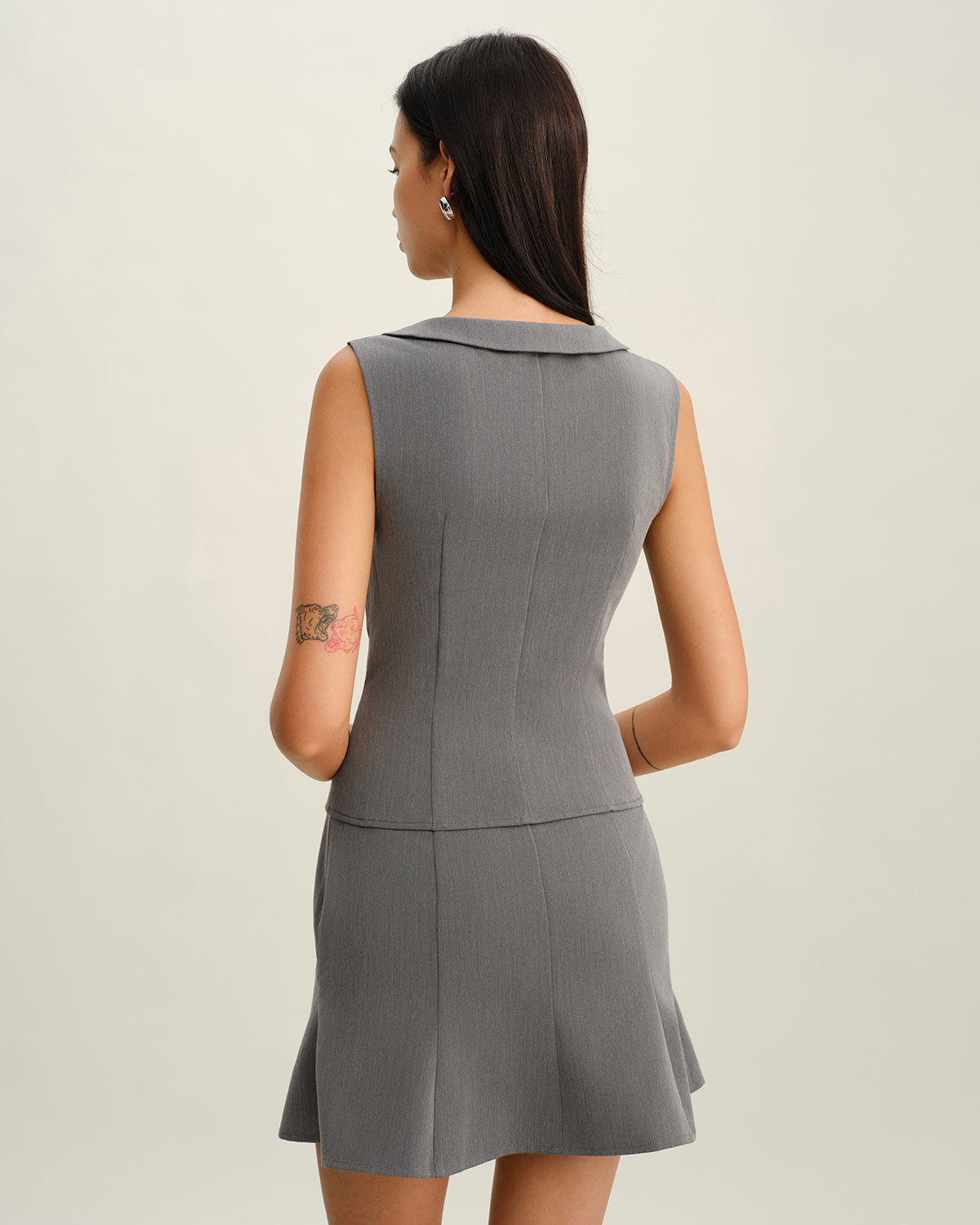 Sueña™ Gri Yaka Düğmeli Tank Top