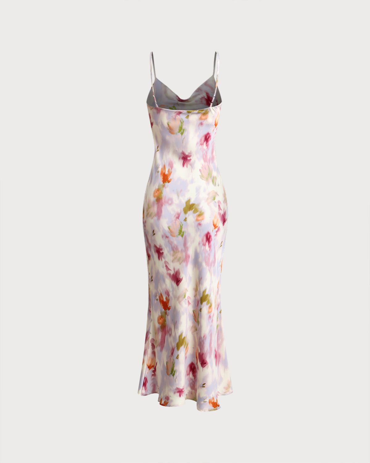 Sueña™ Pembe Çiçekli Denizkızı Slip Midi Elbise