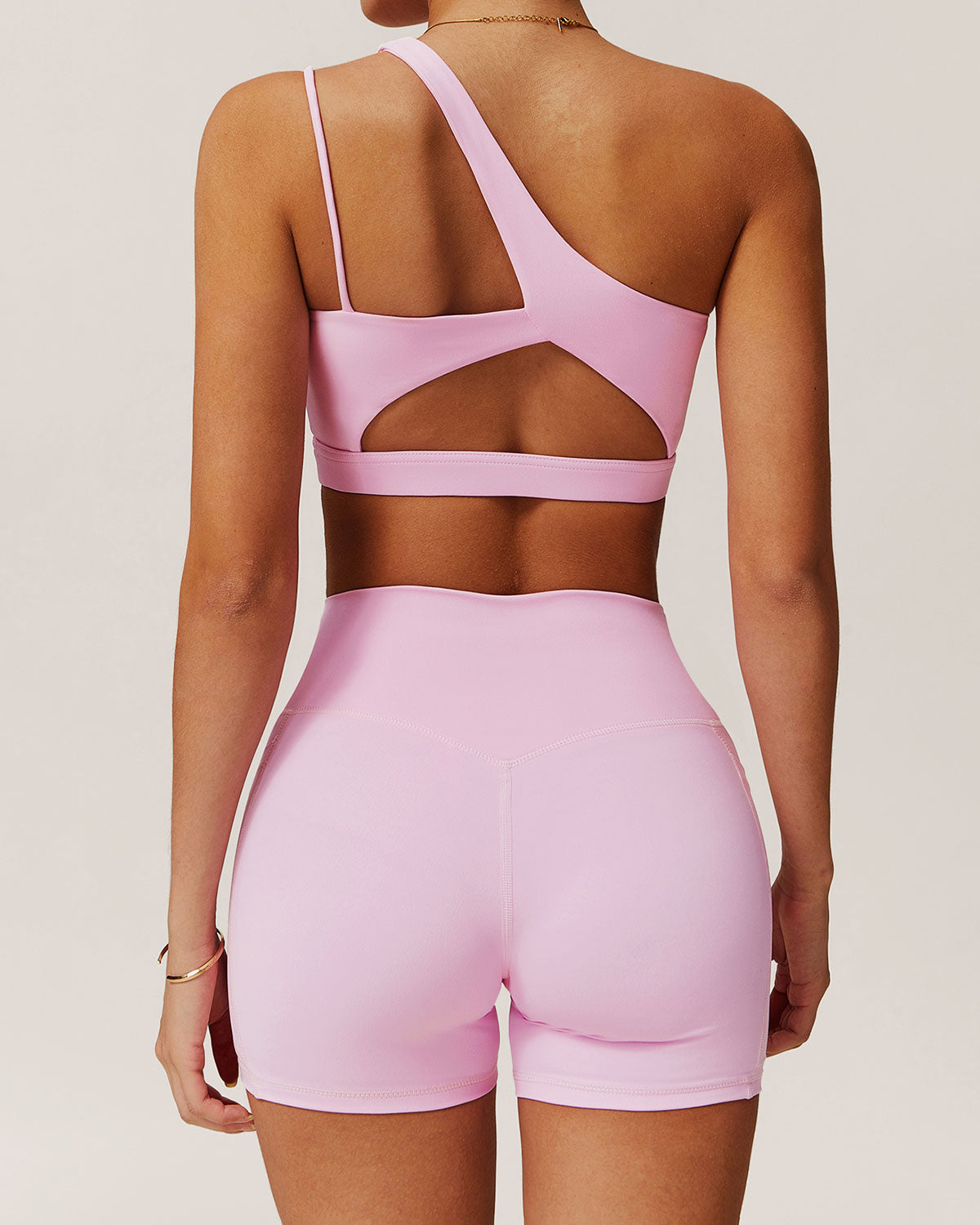 Sueña™ Pembe Cepli Yüksek Bel Yoga Şort