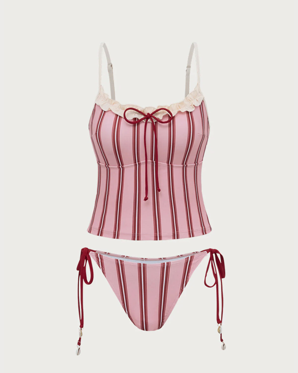 Sueña™ Pembe Çizgili Tankini Mayo