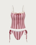 Sueña™ Pembe Çizgili Tankini Mayo