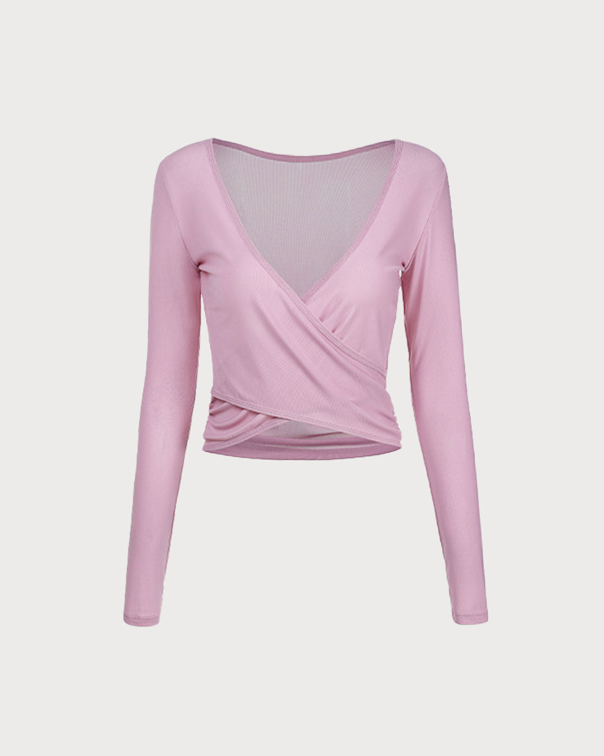 Sueña™ Pembe Surplice Uzun Kollu Örtü - Hafif Destek