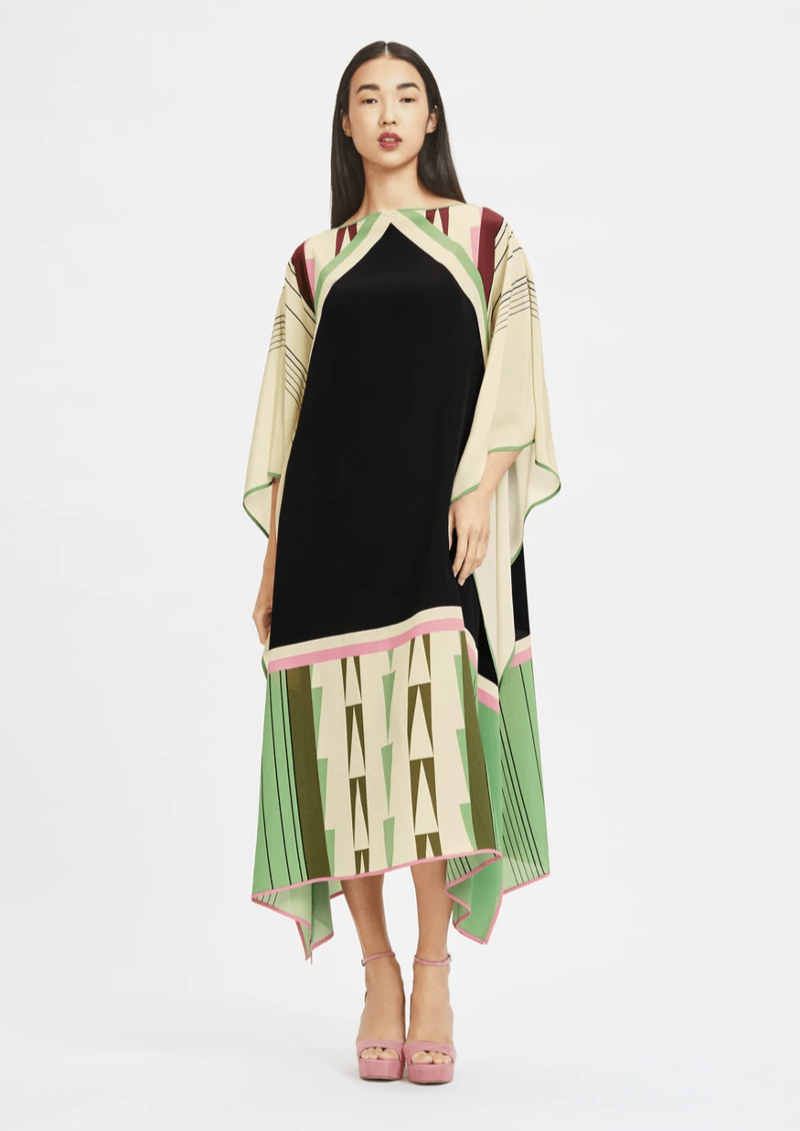 Glamour Geometrik Desenli Kaftan