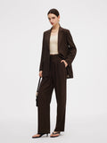 %100 Keten Kadın Bol Kesim Blazer