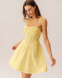 Sueña™ Sarı Dantelli Korse Slip Mini Elbise