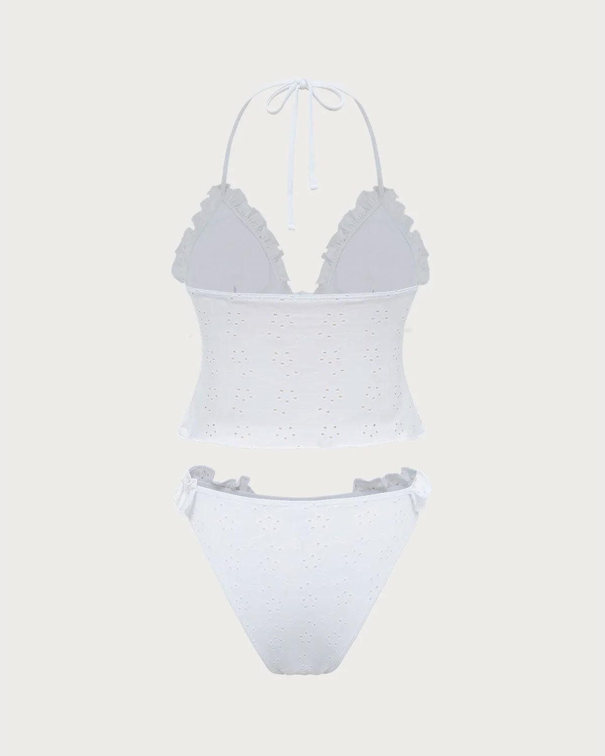 Sueña™ Beyaz Fırfırlı Tankini Mayo