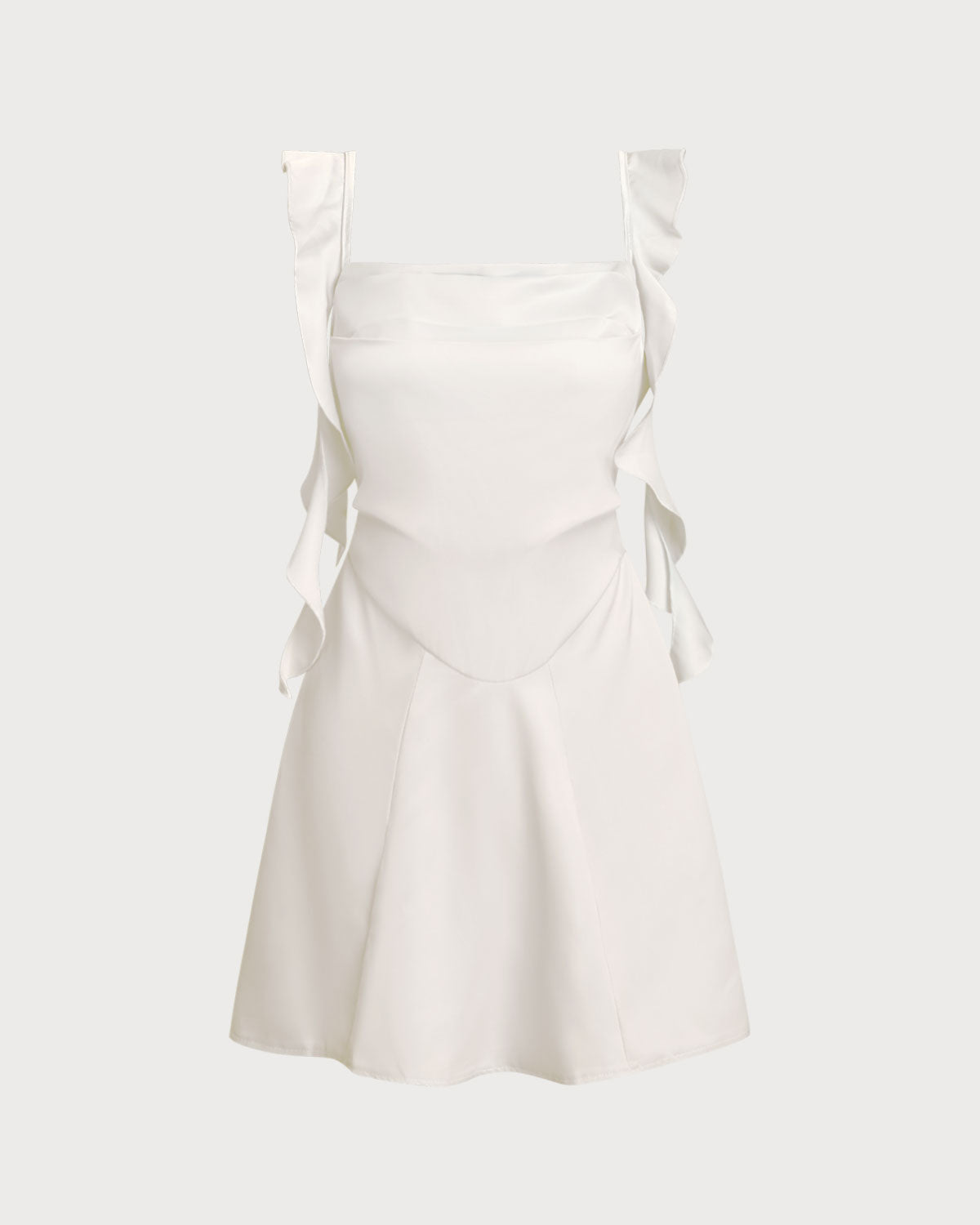 Sueña™ Kayısı Kare Yaka Slip Mini Elbise
