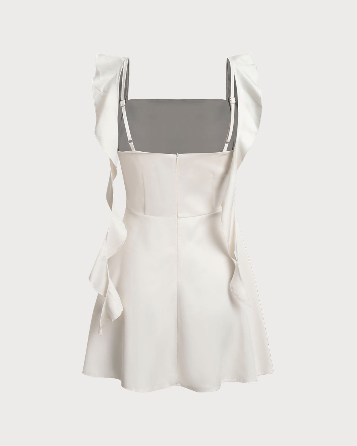 Sueña™ Kayısı Kare Yaka Slip Mini Elbise