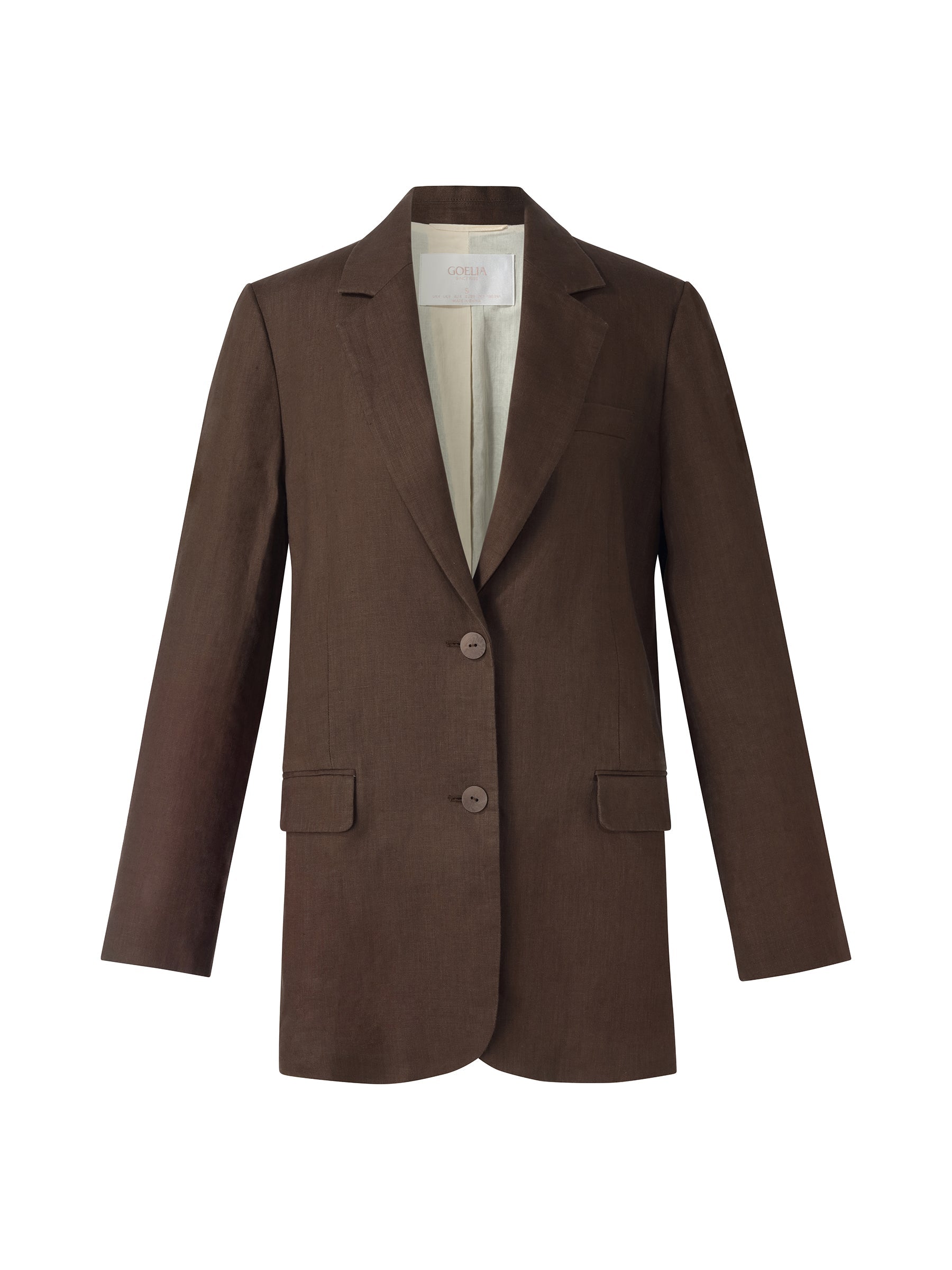 %100 Keten Kadın Bol Kesim Blazer