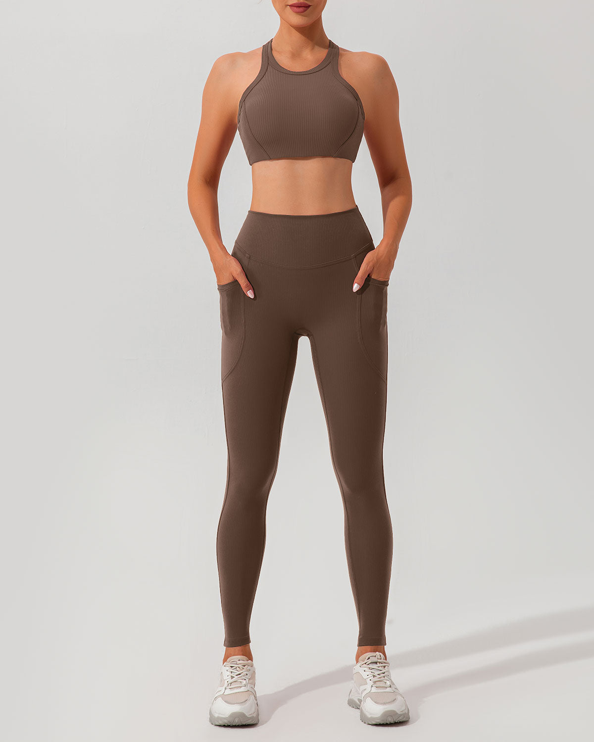 Sueña™ Kahverengi Çabuk Kuruyan Yüksek Bel Yoga Taytı