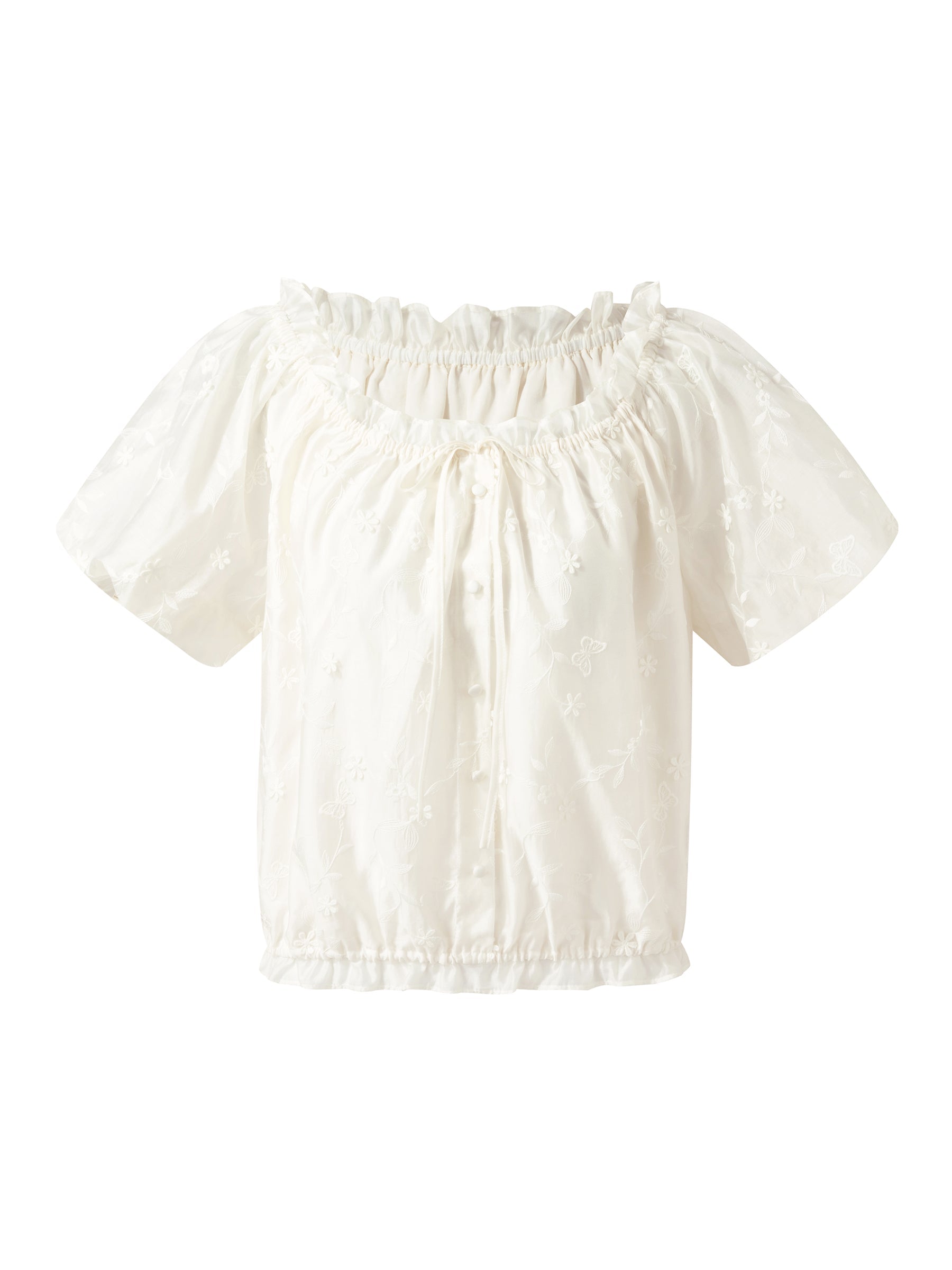 Tencel Karışımlı İşlemeli Kadın Üstü