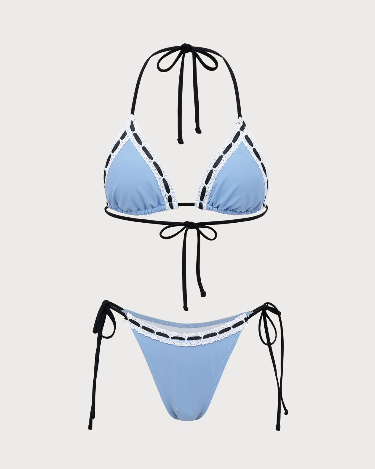Sueña™ Mavi Kontrast Dantel Bikini Takımı