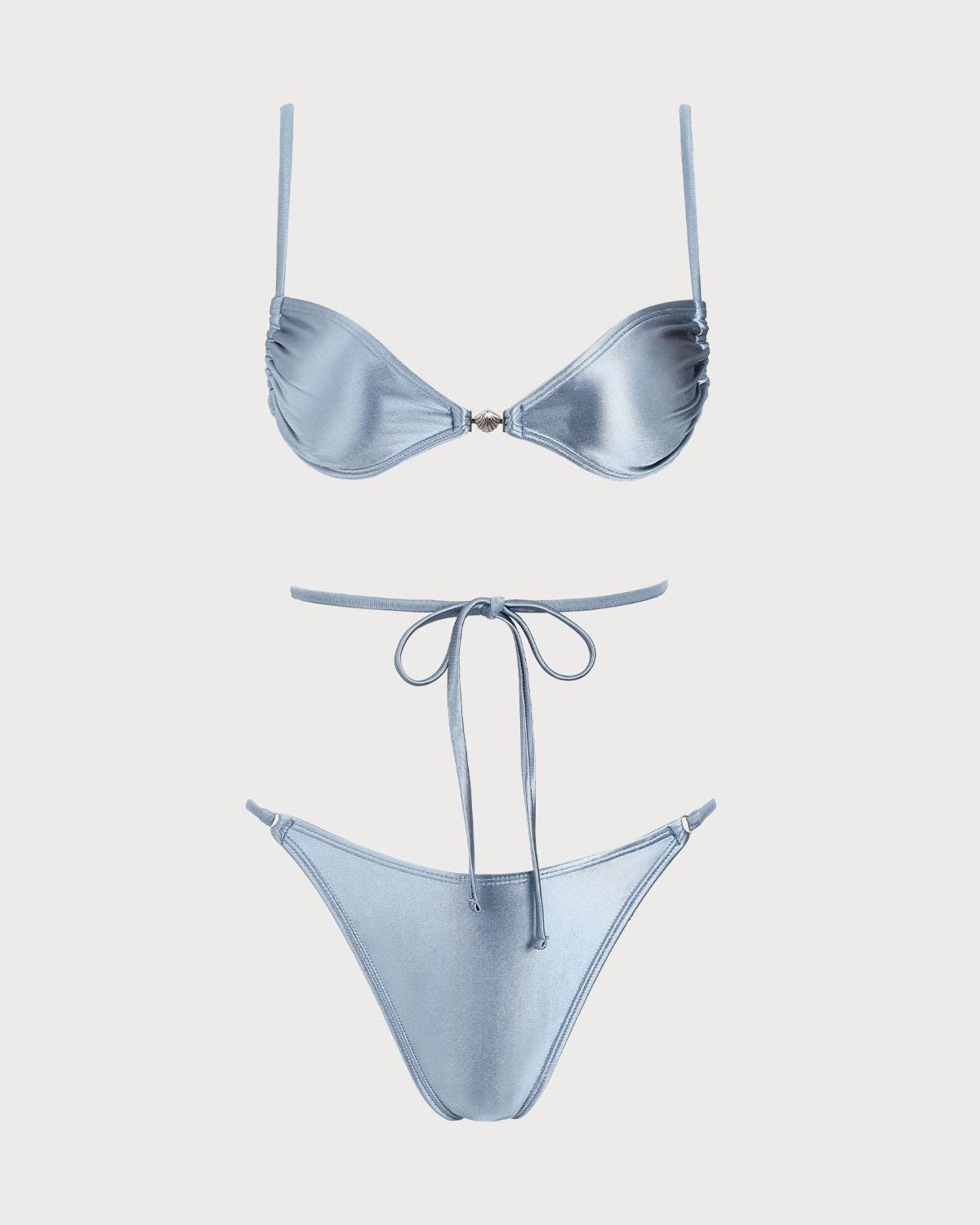 Sueña™ Mavi Parlak Düğümlü Bikini Takımı
