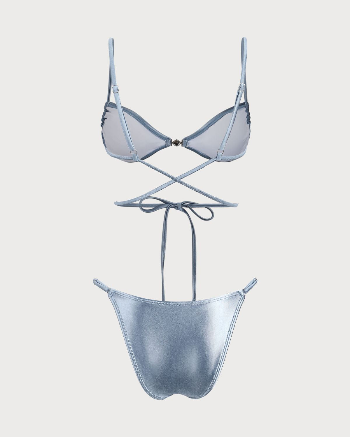 Sueña™ Mavi Parlak Düğümlü Bikini Takımı